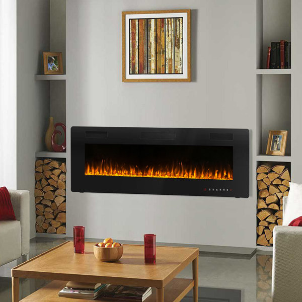 Orren Ellis 50Inch Recessed Electric Fireplace And Wall Mounted,Ultra